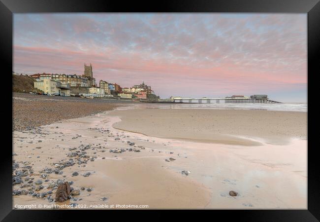 Low tide at Cromer Beach Framed Print by Paul Thetford