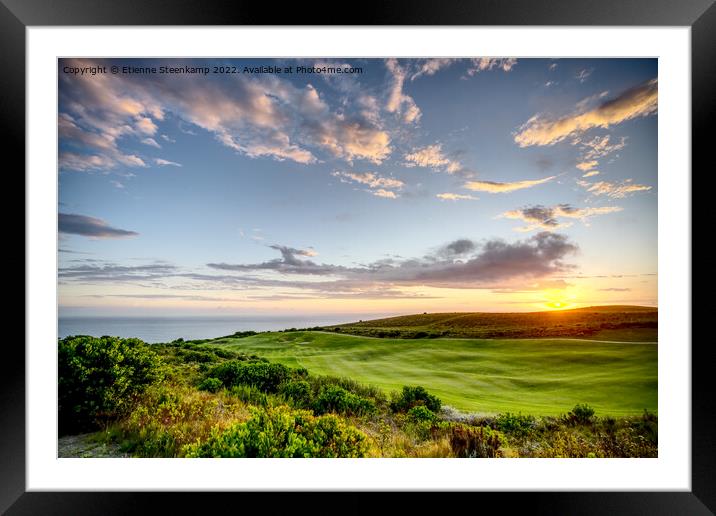 Sunset over Pezula golfcourse Framed Mounted Print by Etienne Steenkamp