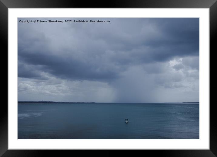 Stormclouds over the ocean Framed Mounted Print by Etienne Steenkamp