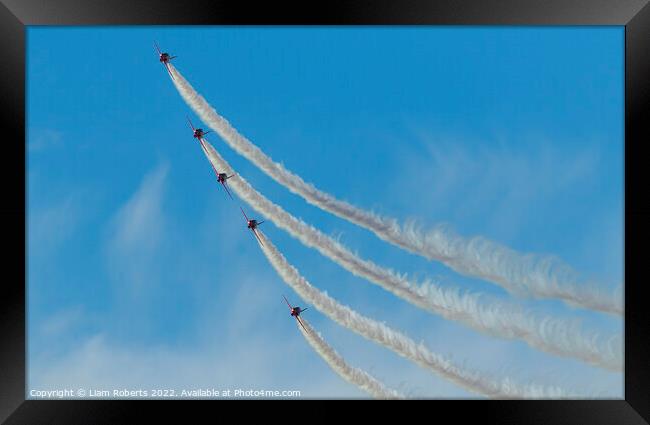 Royal Air Force Red Arrows Display Team Framed Print by Liam Roberts
