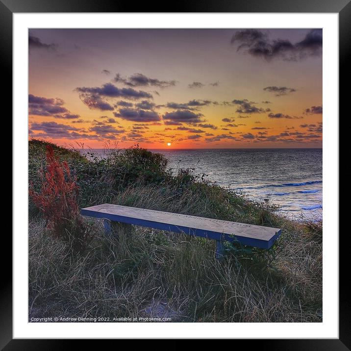 Sit and relax at Widemouth Bay Cornwall  Framed Mounted Print by Andrew Denning