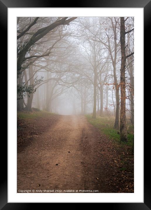 into the mist  Framed Mounted Print by Andy Shackell