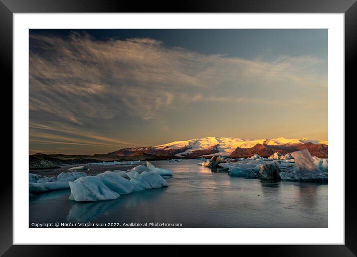 Serene Beauty of a Frozen Paradise Framed Mounted Print by Hörður Vilhjálmsson