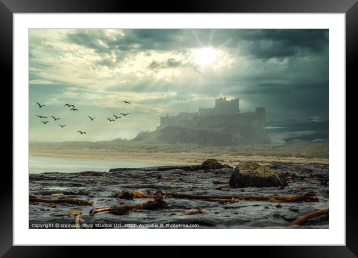  Misty Morning at Bamburgh Castle Framed Mounted Print by Storyography Photography