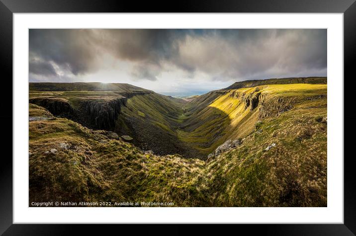 High Cup Nick Panorama Framed Mounted Print by Nathan Atkinson