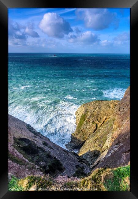 Turquoise seas in Cornwall Framed Print by Nathan Atkinson