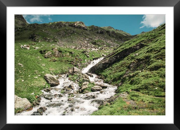 Outdoor mountain river  Framed Mounted Print by Veronika Druzhnieva