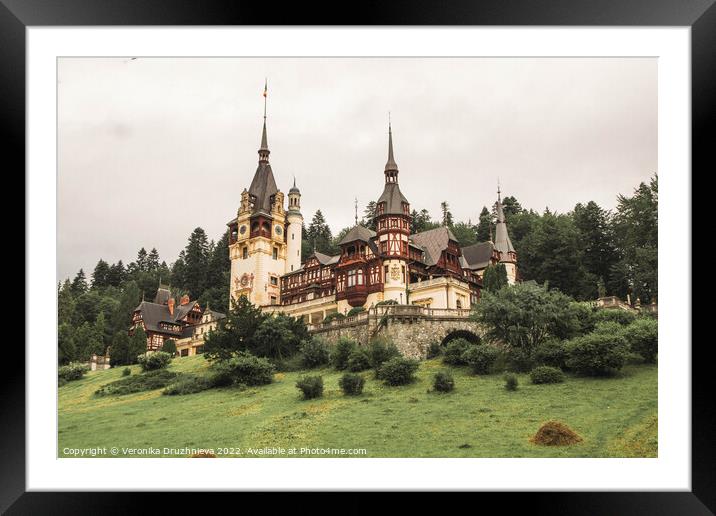 Peleș Castle, Romania Framed Mounted Print by Veronika Druzhnieva