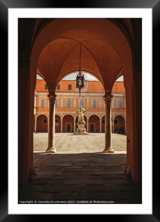 Building arch. Palazzo dell'Arcivescovado. Building, Italy Framed Mounted Print by Veronika Druzhnieva