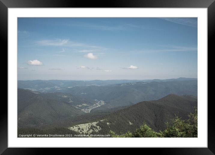 Outdoor mountain Mount, Carpathian, Ukraine Framed Mounted Print by Veronika Druzhnieva