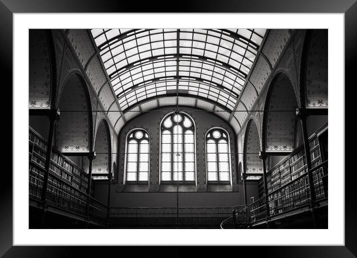 Windows in library of Rijksmuseum  Framed Mounted Print by Veronika Druzhnieva