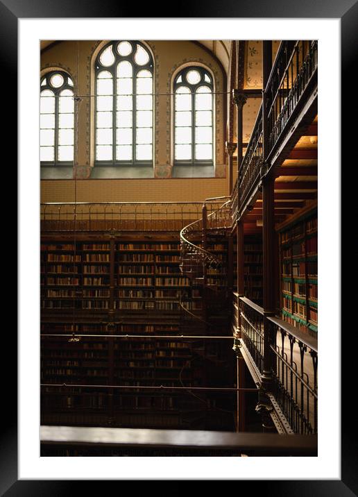 Windows in the library  Framed Mounted Print by Veronika Druzhnieva