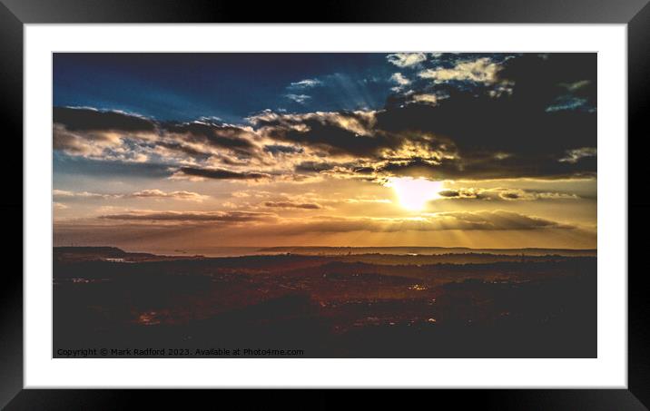 A dynamic sunset over Plymouth Framed Mounted Print by Mark Radford