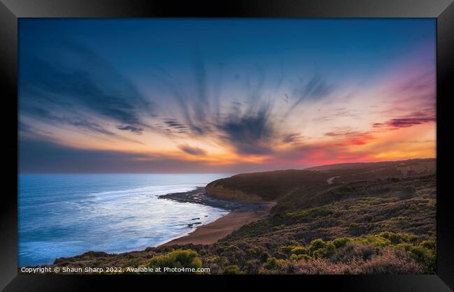 Sunset at Bells Beach Framed Print by Shaun Sharp