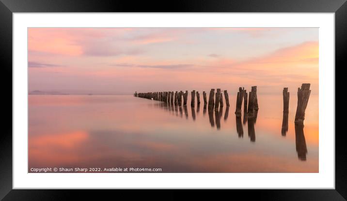 Pylons at Sunrise Framed Mounted Print by Shaun Sharp