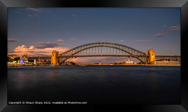 Sydney at Sunset Framed Print by Shaun Sharp