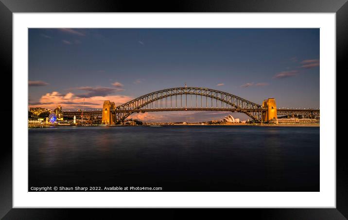 Sydney at Sunset Framed Mounted Print by Shaun Sharp