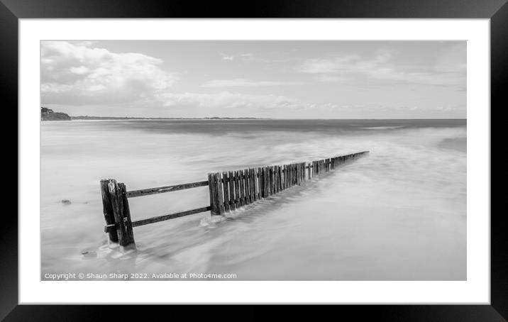 Fenced in Ocean Framed Mounted Print by Shaun Sharp