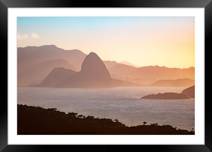 Sunset in Pão de Açucar - Rio de Janeiro Framed Mounted Print by Lucas Mann