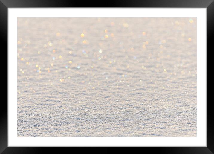 Thin layer of shiny snow on the ice. Framed Mounted Print by Christian Decout
