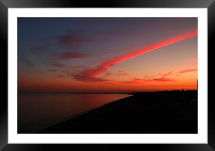 Sunset over Hordle Cliff, Milford on Sea, 21st June 2022 Framed Mounted Print by Geoff Stoner