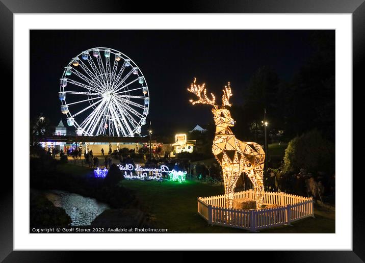 Bournemouth Christmas Lights 2022 Framed Mounted Print by Geoff Stoner