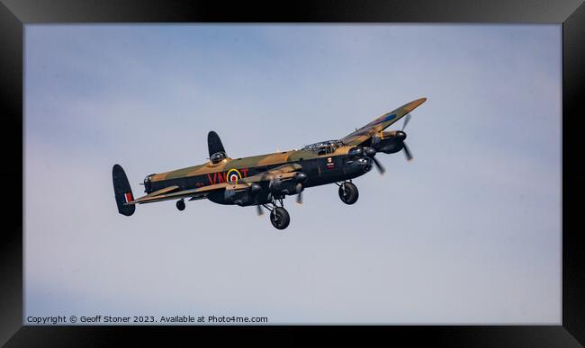 Avro Lancaster Framed Print by Geoff Stoner