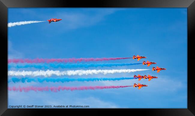 The Red Arrows Framed Print by Geoff Stoner