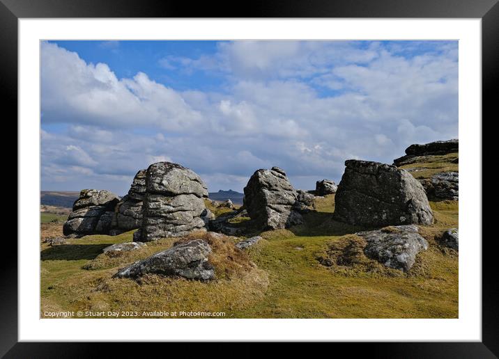 Bell Tor, Dartmoor - Magnificent Rock Formation Framed Mounted Print by Stuart Day