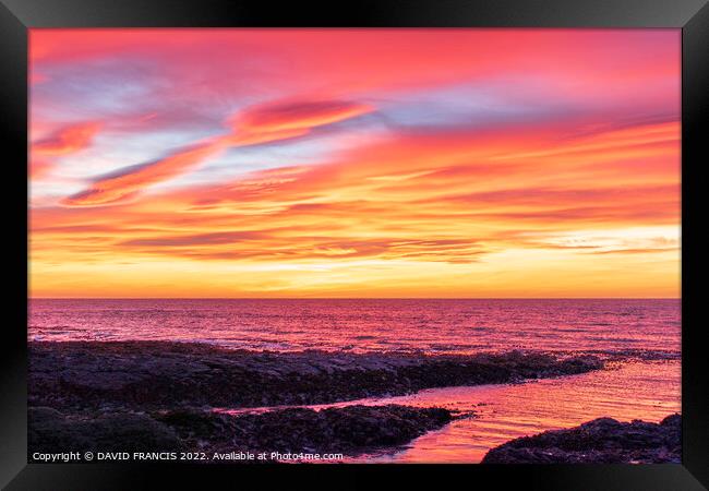 A Majestic Sunrise in Johnshaven Framed Print by DAVID FRANCIS