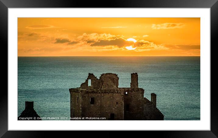 Majestic Sunrise Over Dunnottar Castle Framed Mounted Print by DAVID FRANCIS