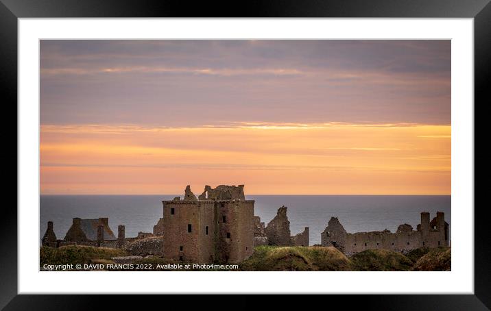 Majestic Sunrise at Dunnottar Castle Framed Mounted Print by DAVID FRANCIS