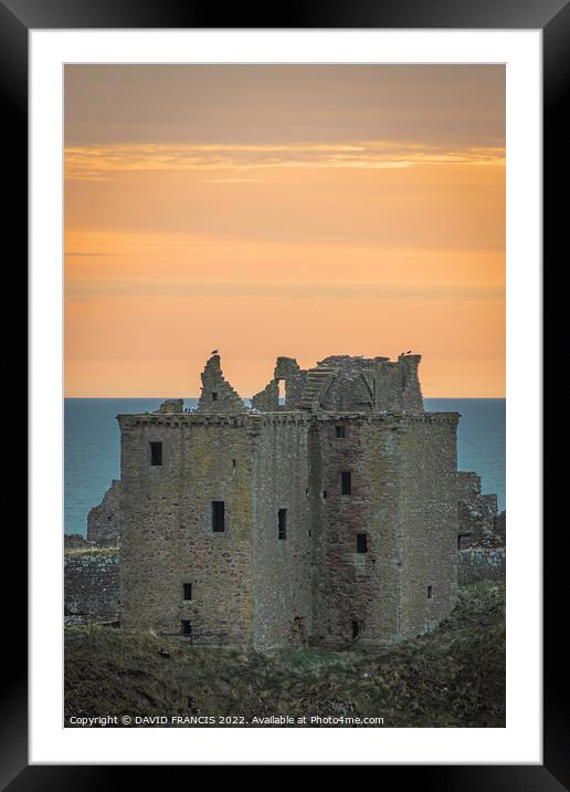Majestic Sunrise over Ancient Dunnottar Framed Mounted Print by DAVID FRANCIS