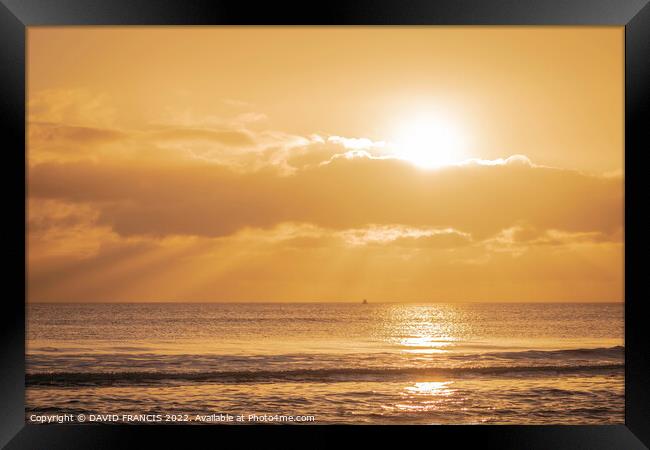 Montrose Bay Sunrise Splashes Golden Reflections Framed Print by DAVID FRANCIS