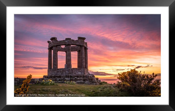 Golden Sunrise at Stonehaven War Memorial Framed Mounted Print by DAVID FRANCIS