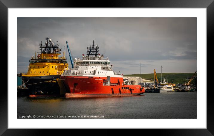 Majestic Ships at Montrose Harbour Framed Mounted Print by DAVID FRANCIS