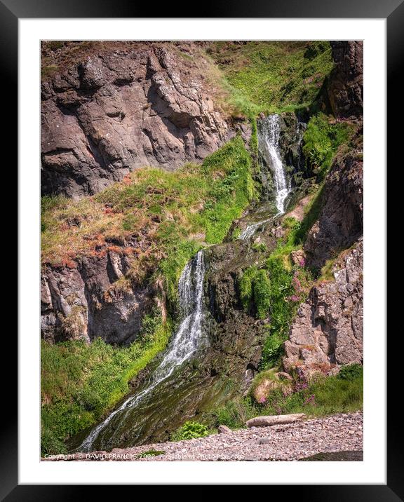 Majestic Woodston Burn Waterfall Framed Mounted Print by DAVID FRANCIS
