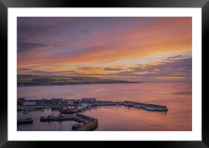 Majestic Sunrise in Stonehaven Framed Mounted Print by DAVID FRANCIS