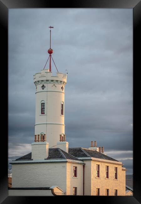 Majestic Lighthouse on Scottish Coast Framed Print by DAVID FRANCIS