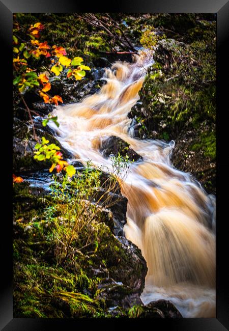 Thunderous Beauty of Scottish Falls Framed Print by DAVID FRANCIS