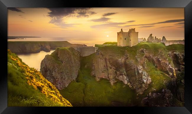 Iconic Dunnottar Castle Sunrise Framed Print by DAVID FRANCIS