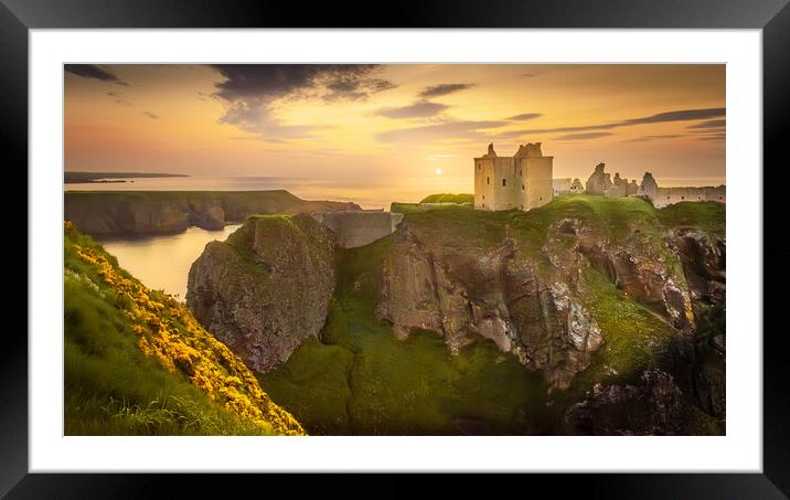 Iconic Dunnottar Castle Sunrise Framed Mounted Print by DAVID FRANCIS