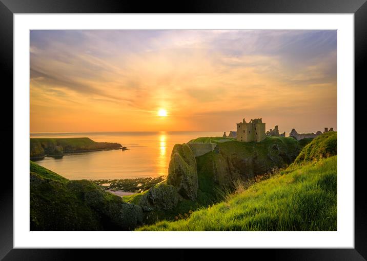 Sunrise at Dunnottar Castle near Stonehaven Framed Mounted Print by DAVID FRANCIS