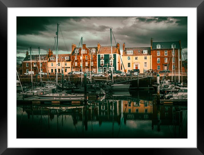 Colourful Houses at Arbroath Harbour Framed Mounted Print by DAVID FRANCIS
