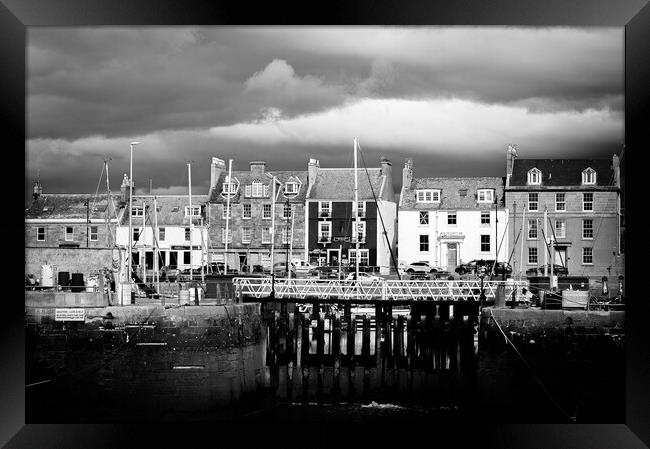 Colourful Houses at Arbroath Harbour Mono Framed Print by DAVID FRANCIS