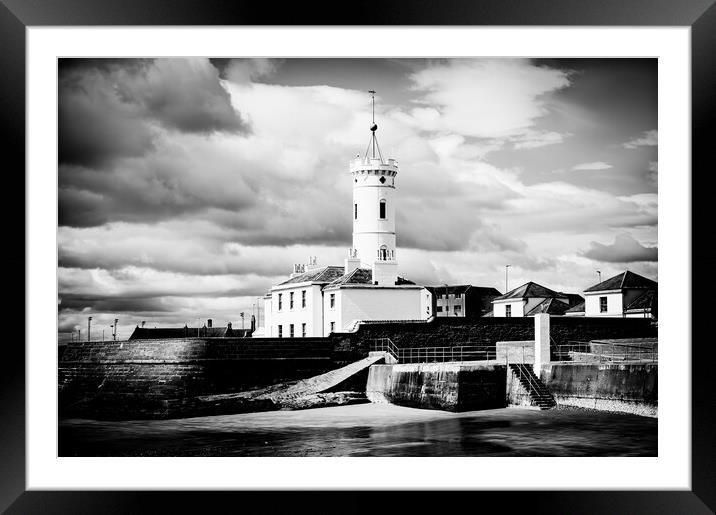 The Spectacular Signal Tower in Arbroath Mono Framed Mounted Print by DAVID FRANCIS