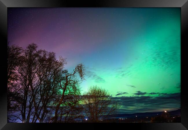 Brilliant Aurora over Laurencekirk Scotland  Framed Print by DAVID FRANCIS