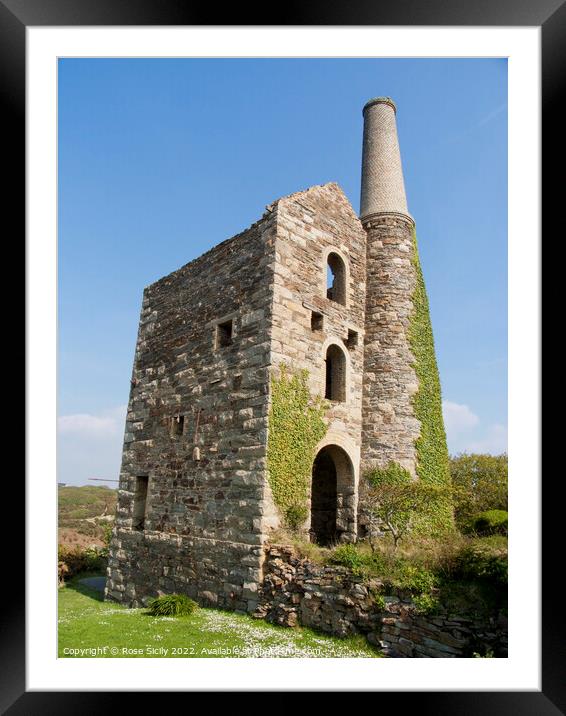 Old disused tin mine Cornwall Framed Mounted Print by Rose Sicily