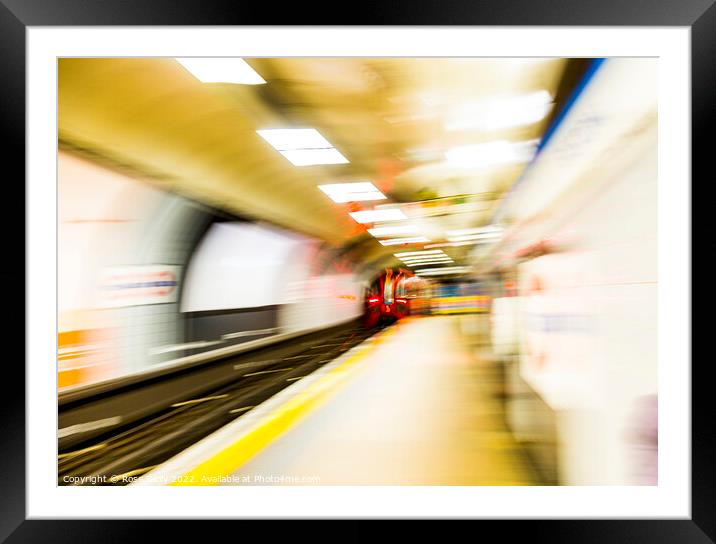 London underground tube train UK Framed Mounted Print by Rose Sicily