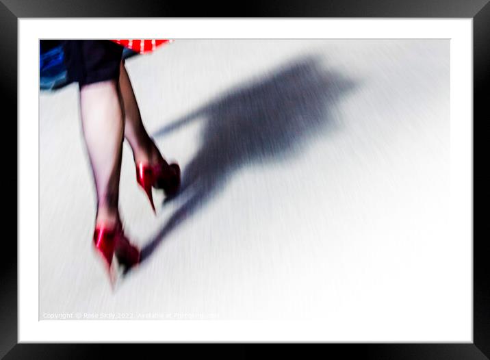 Lady walking in red shiny high heel stilettos Framed Mounted Print by Rose Sicily